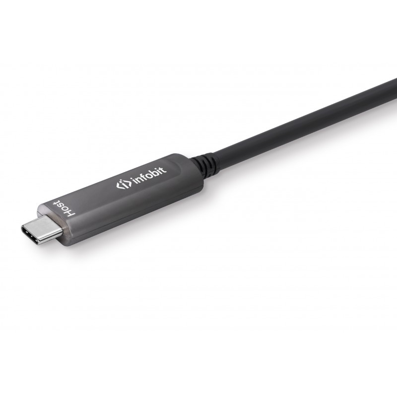 Cable actif fibre optique 10m USB-C vers USB-C DATA INFOBIT AOC-USB31-CCD-10